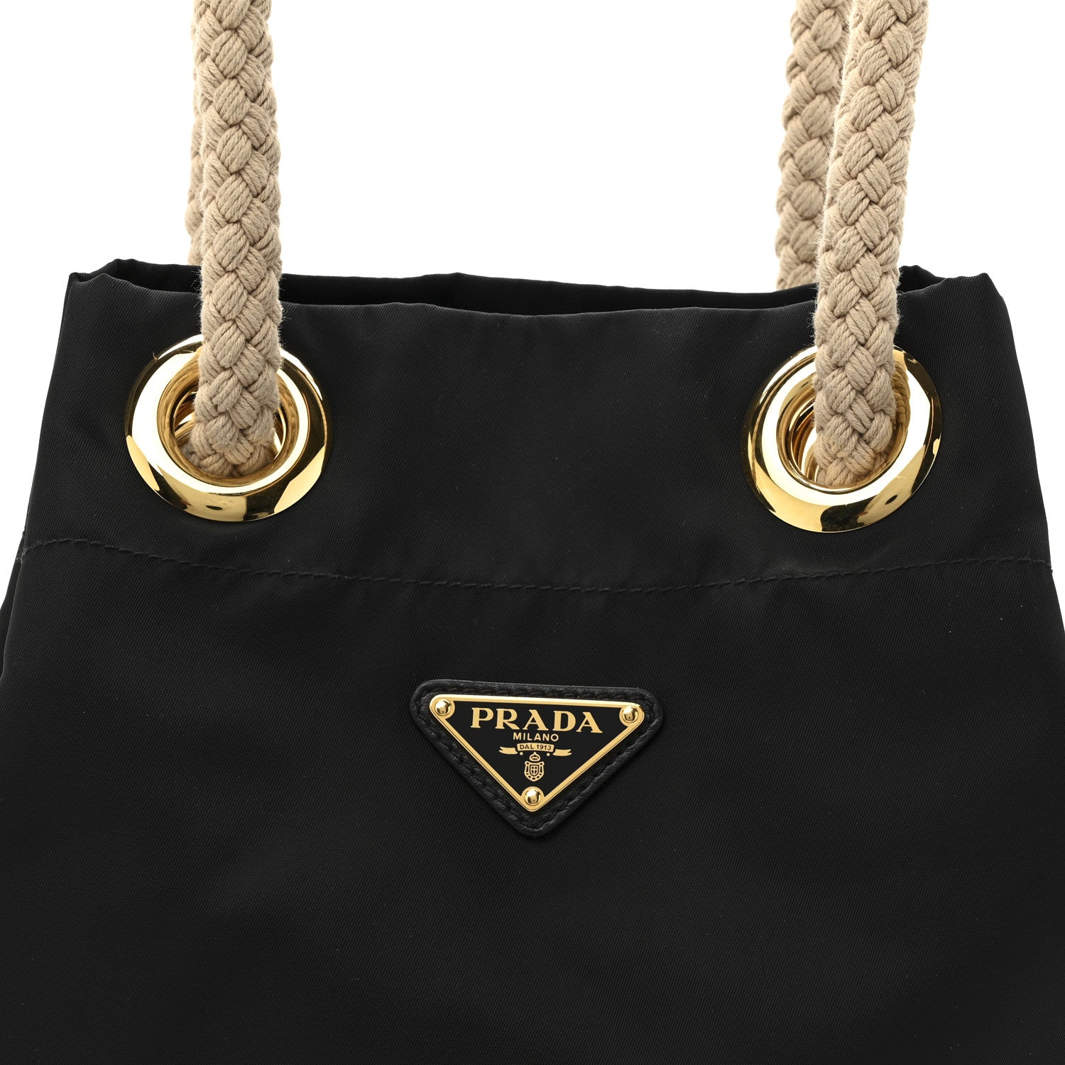 Prada Re-Nylon Triangle Mariner Bucket Bag Black 7 of 9