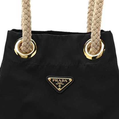 Prada Re-Nylon Triangle Mariner Bucket Bag Black 7 of 9