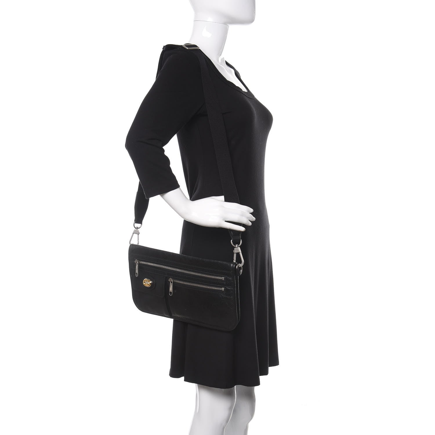 Gucci Fluffy Calfskin Morpheus Messenger Bag Black 2 of 8