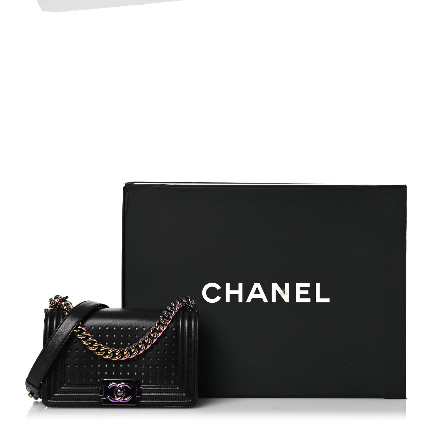 Chanel Lambskin LED Iridescent Metal Small Boy Flap Black Multicolor 15 of 15