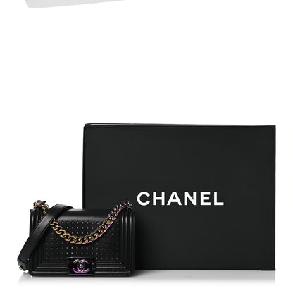 Chanel Lambskin LED Iridescent Metal Small Boy Flap Black Multicolor 15 of 15