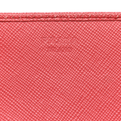 Prada Saffiano Metal Continental Flap Wallet Peonia 7 of 15