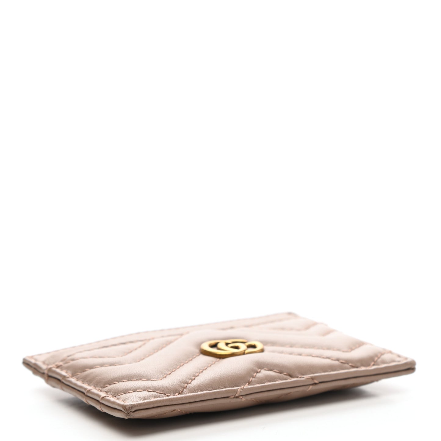 Calfskin Matelasse GG Marmont Card Holder Porcelain Rose