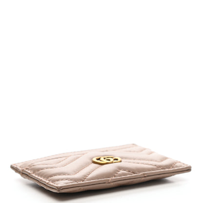 Gucci Calfskin Matelasse GG Marmont Card Holder Porcelain Rose 4 of 8