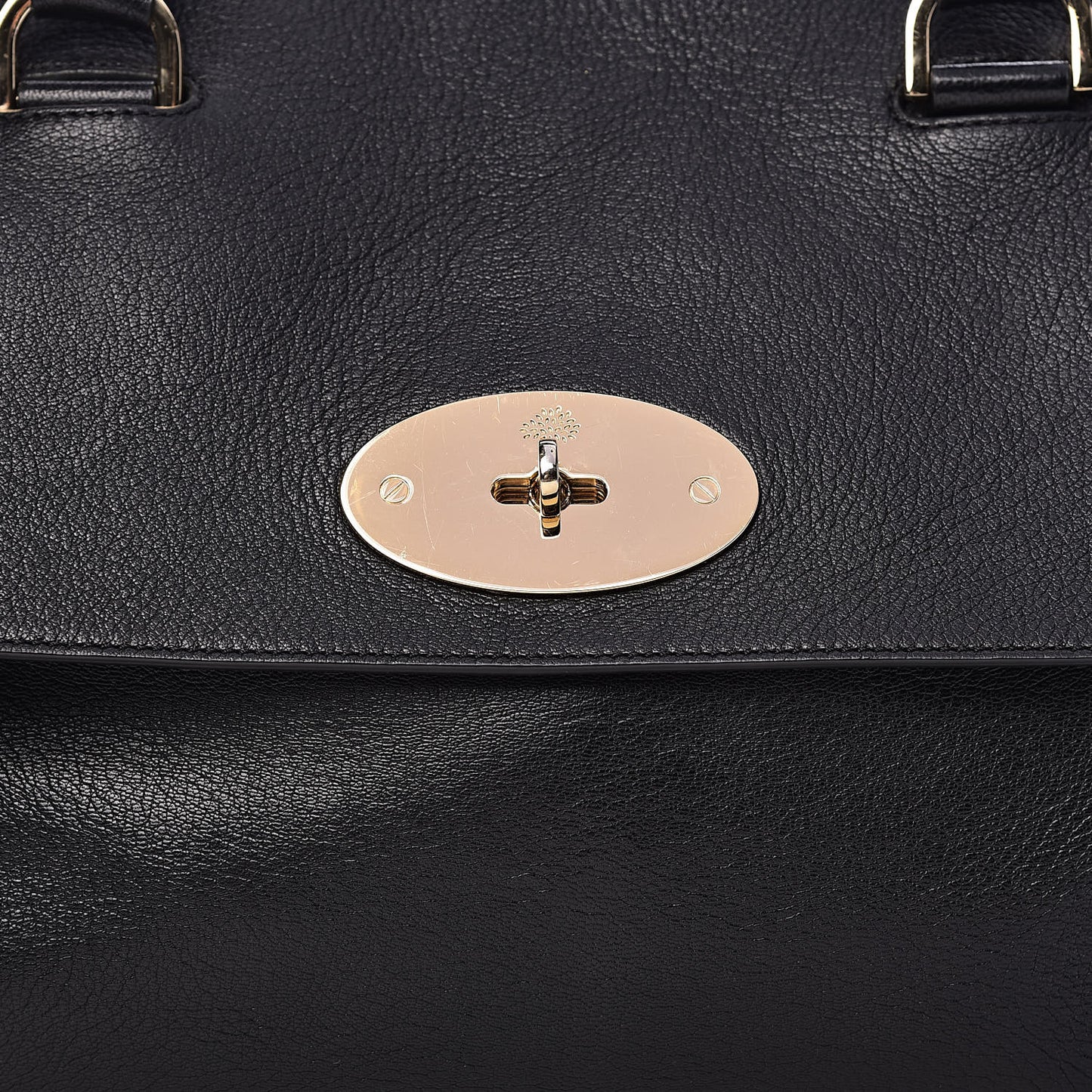 Glossy Goatskin Medium Del Rey Satchel Black