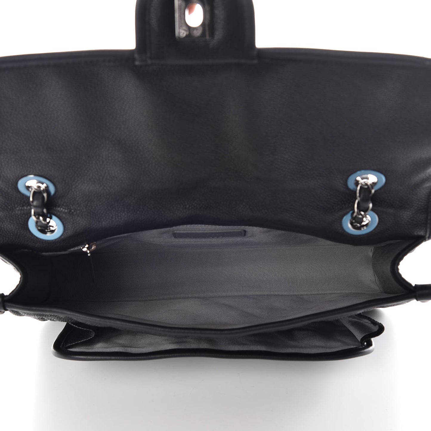 Caviar Quilted Medium French Riviera Flap Black