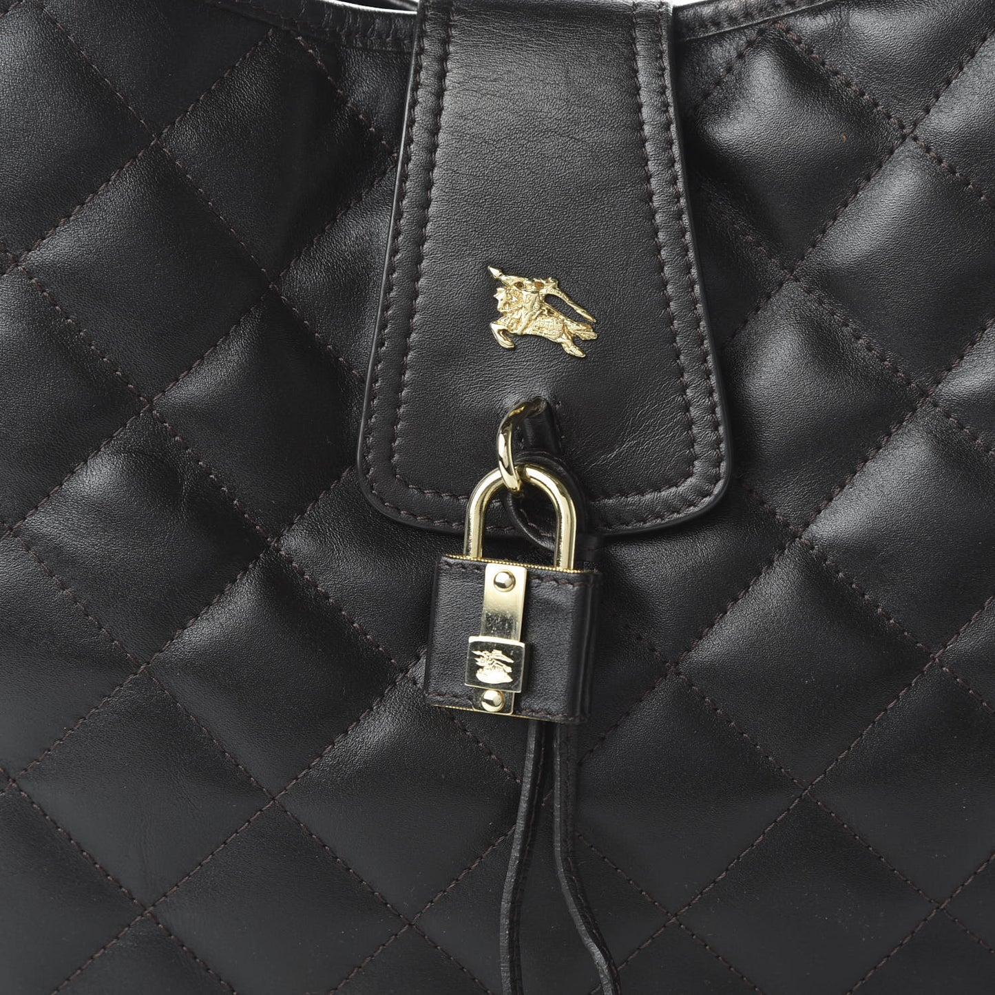 Calfskin Quilted Brook Hobo Dark Brown