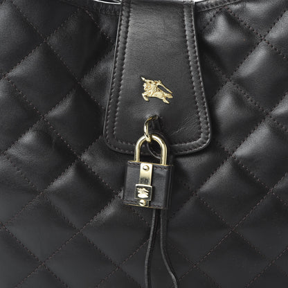 Burberry Calfskin Quilted Brook Hobo Dark Brown 10 of 10