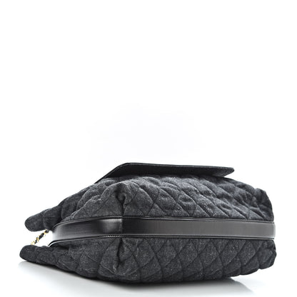 Chanel Denim Calfskin Quilted Tote Black 5 of 11