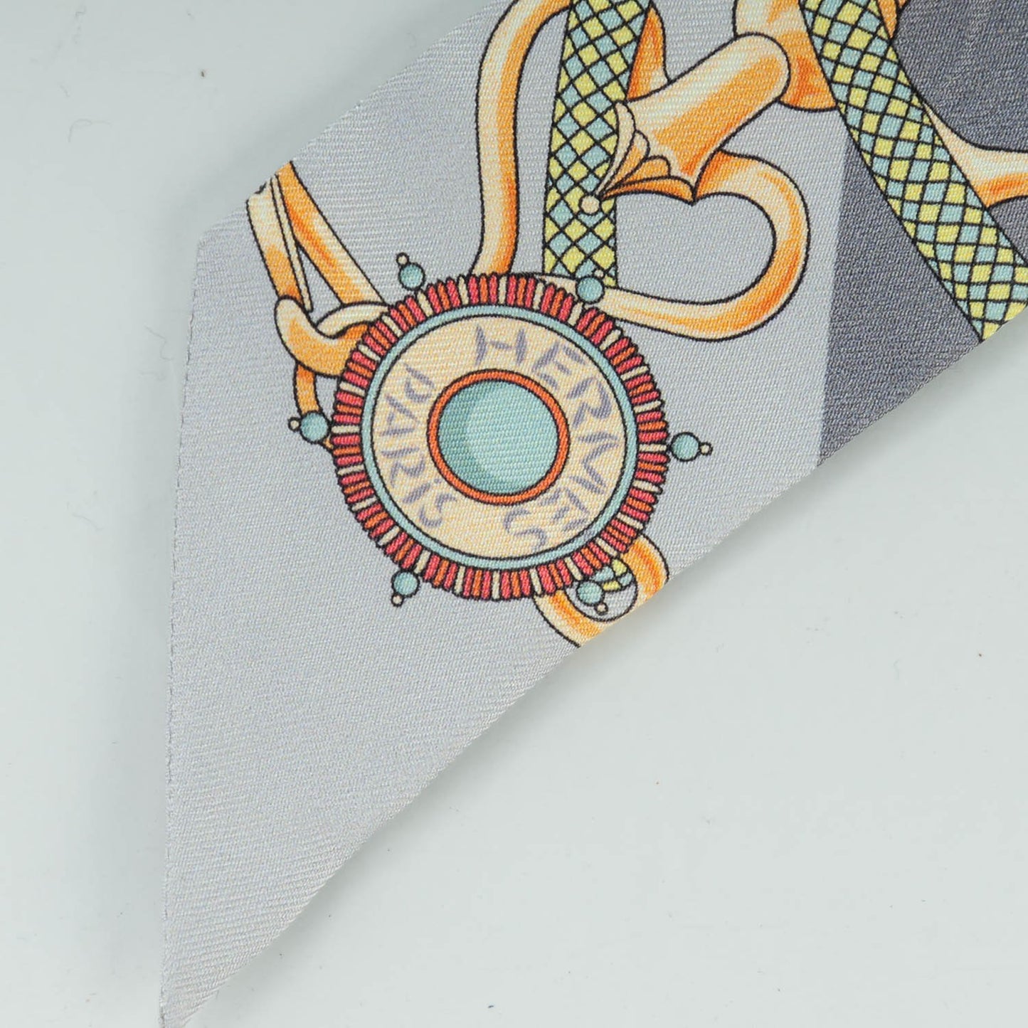 Silk Festival des Amazones Twilly Gris Jaune Corail