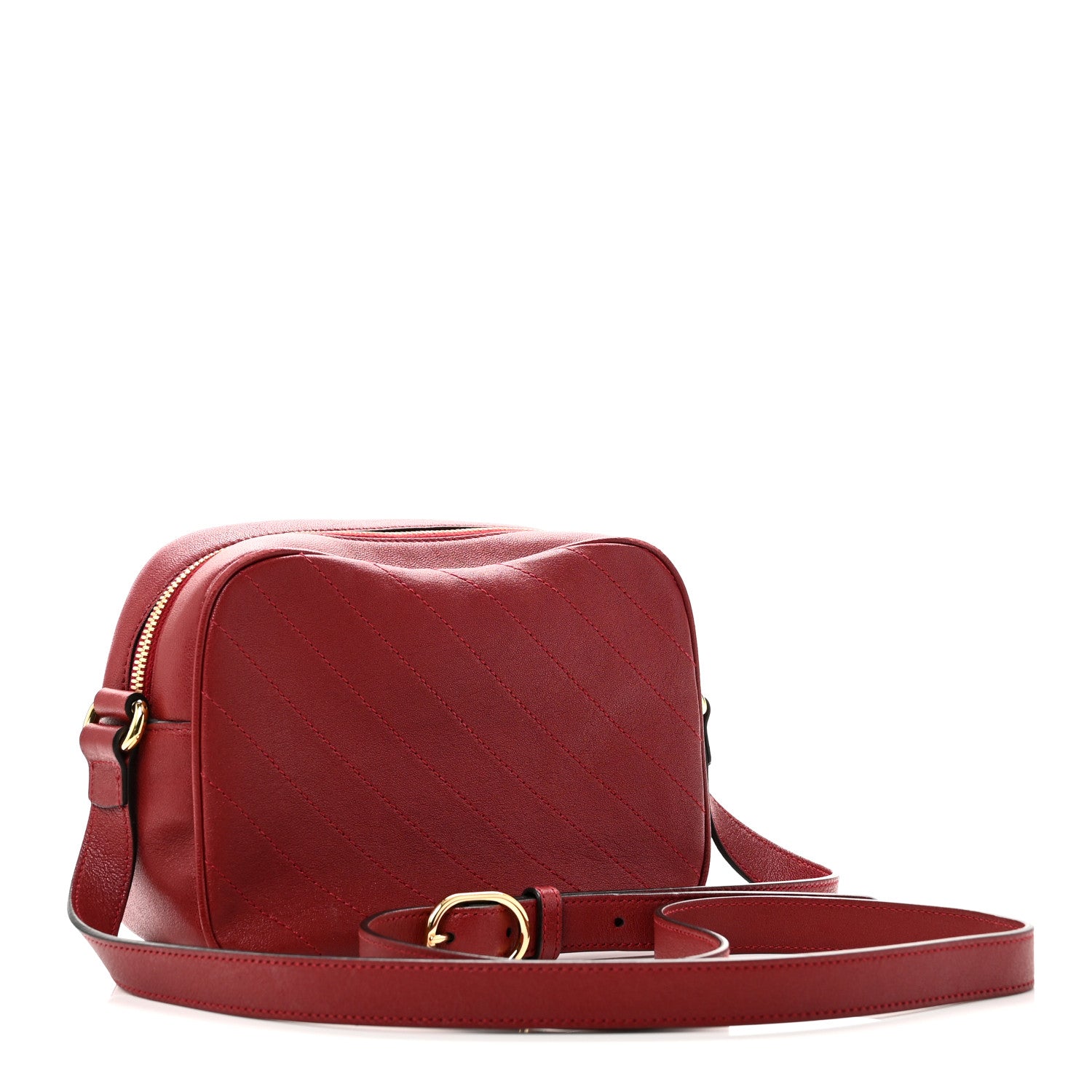 Gucci Sakai Be Green Calfskin Diagonal Stitched Small Blondie Shoulder Bag Rosso 3 of 10