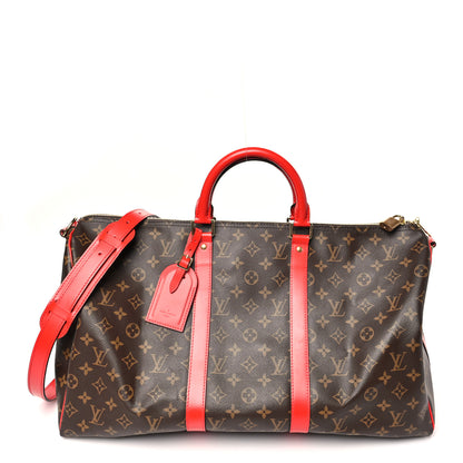Louis Vuitton Calfskin Monogram Keepall Bandouliere 50 Coquelicot 1 of 10