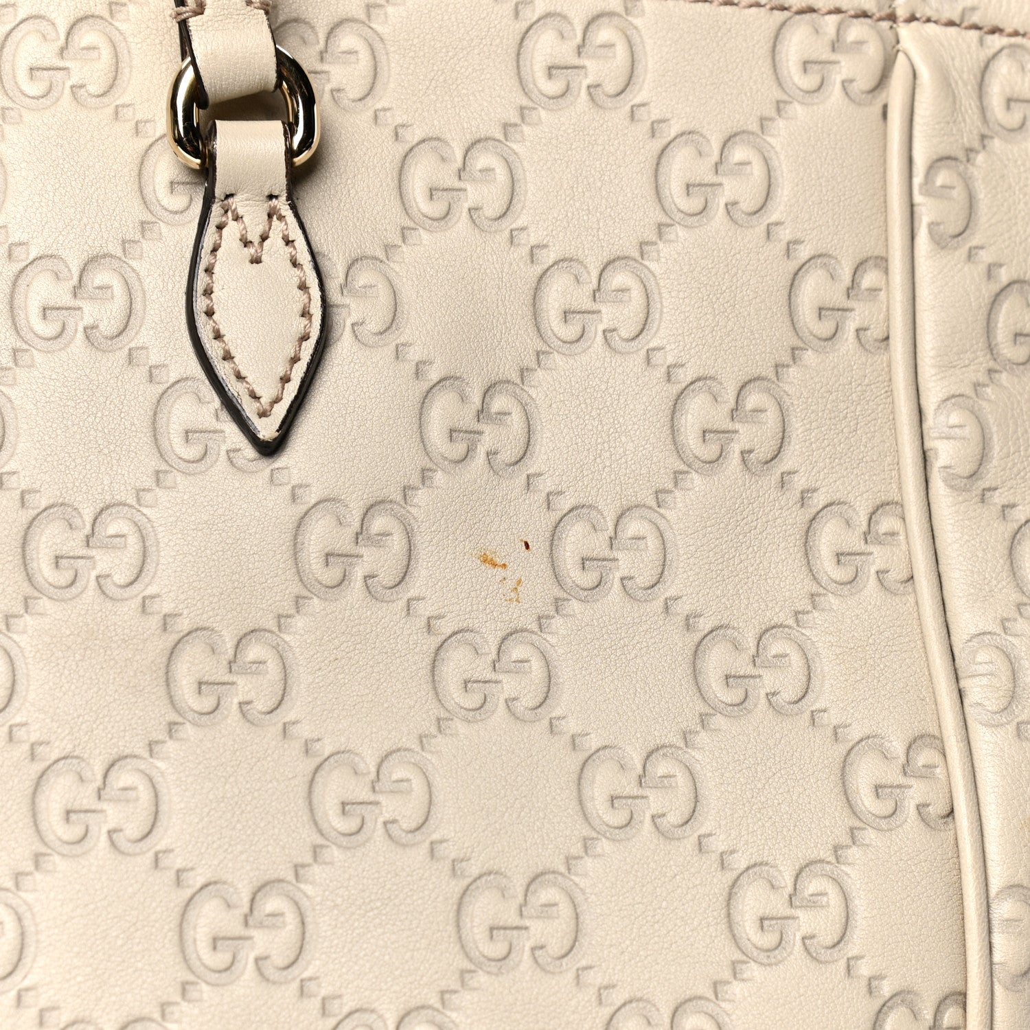 Gucci Guccissima Medium Bree Zippered Tote Off White 5 of 6