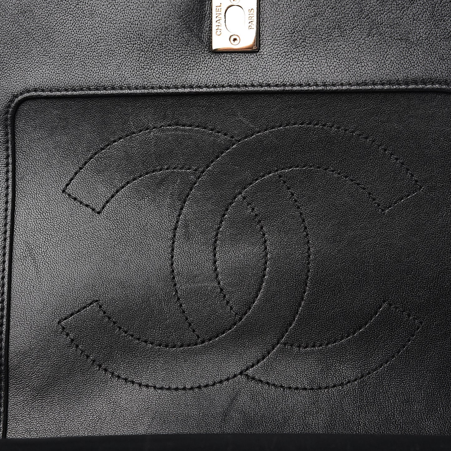 Sheepskin Chevron Quilted Vintage Mademoiselle Flap Black