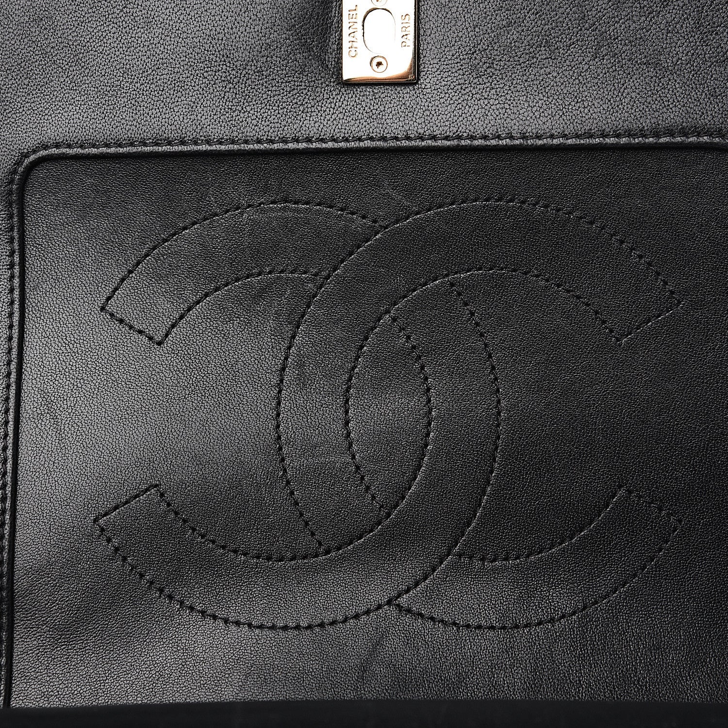 Chanel Sheepskin Chevron Quilted Vintage Mademoiselle Flap Black 13 of 15