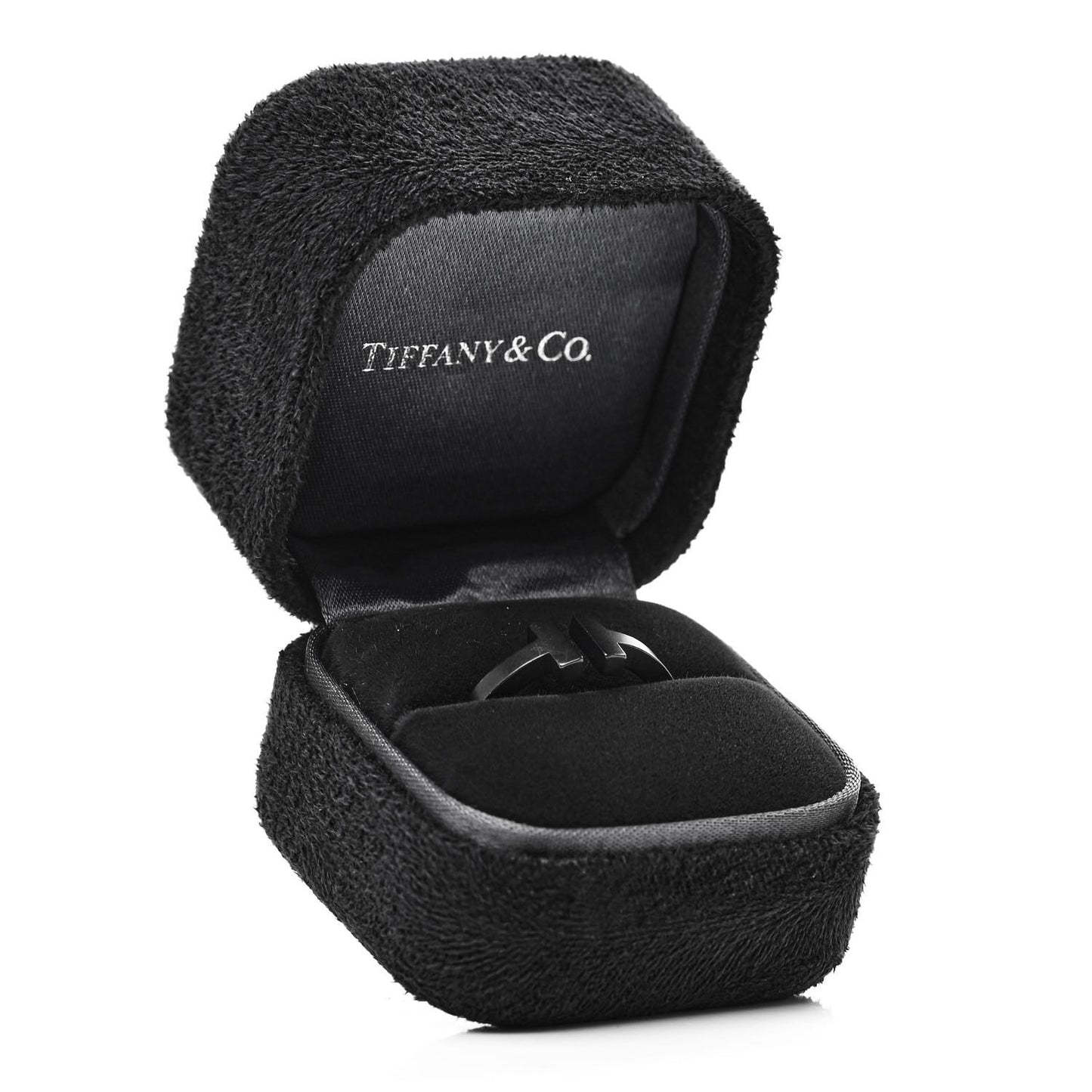 Black-Coated Stainless Steel T Square Ring 62 10