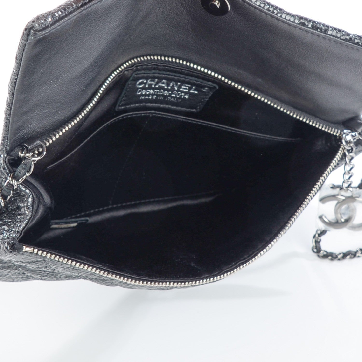 Chanel Vinyl Quilted Clutch With Chain Black 5 of 7