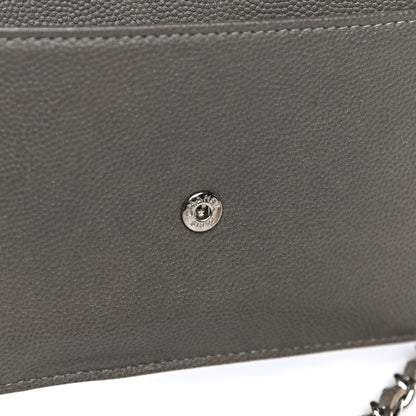 Chanel Caviar Sevruga Wallet On Chain WOC Grey 15 of 15