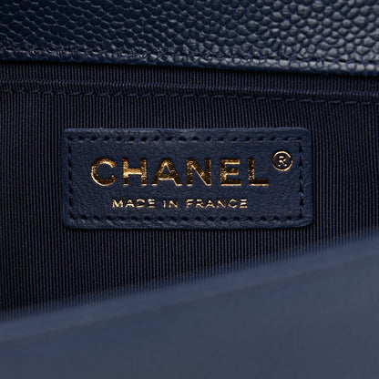 Chanel Caviar Quilted Medium Boy Flap Dark Blue 5 of 10