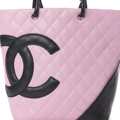 Chanel Calfskin Quilted Medium Cambon Tote Pink Black 12 of 12