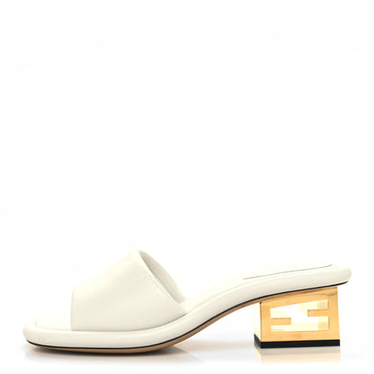 Fendi Nappa Baguette 60mm Slide Sandals 36 White 1 of 8
