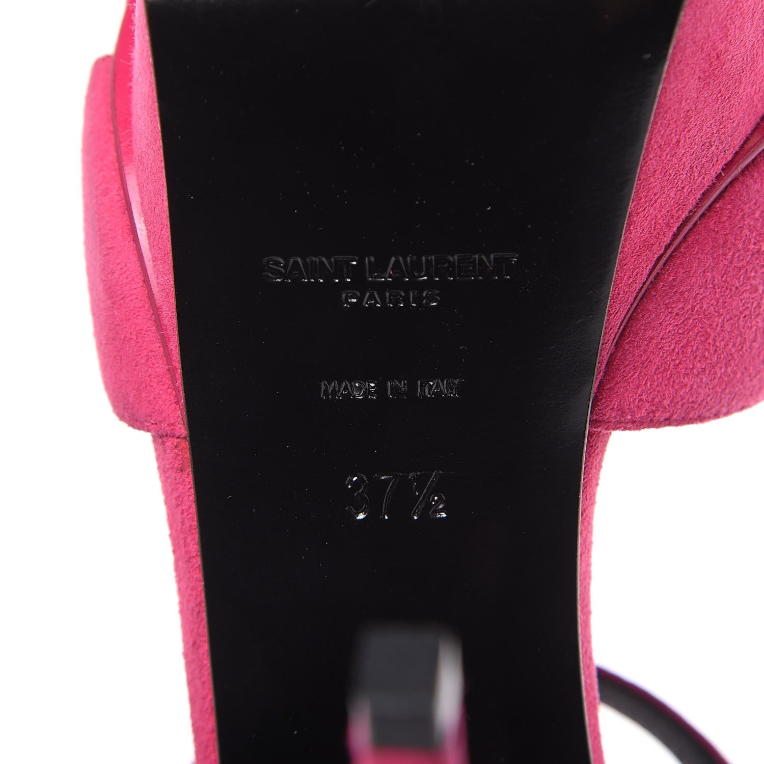 Saint Laurent Suede Bow Bianca 105 Platform Sandals Heels 37.5 Bubblegum 7 of 12