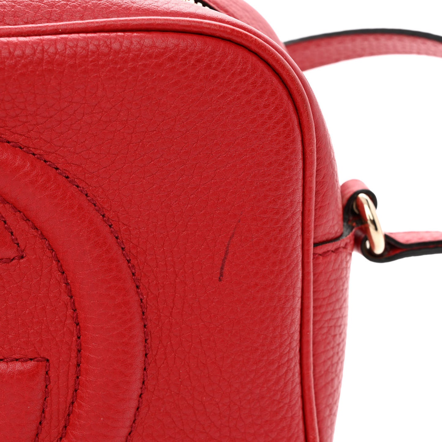 Pebbled Calfskin Small Soho Disco Bag Tabasco Red