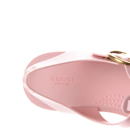 Gucci Rubber Crystal Womens Buckle Strap Sandal 37 Perfect Pink 8 of 10