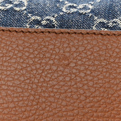 Gucci New Denim GG Monogram Medium Ophidia Shopping Tote Blue Tea Cuir 12 of 12