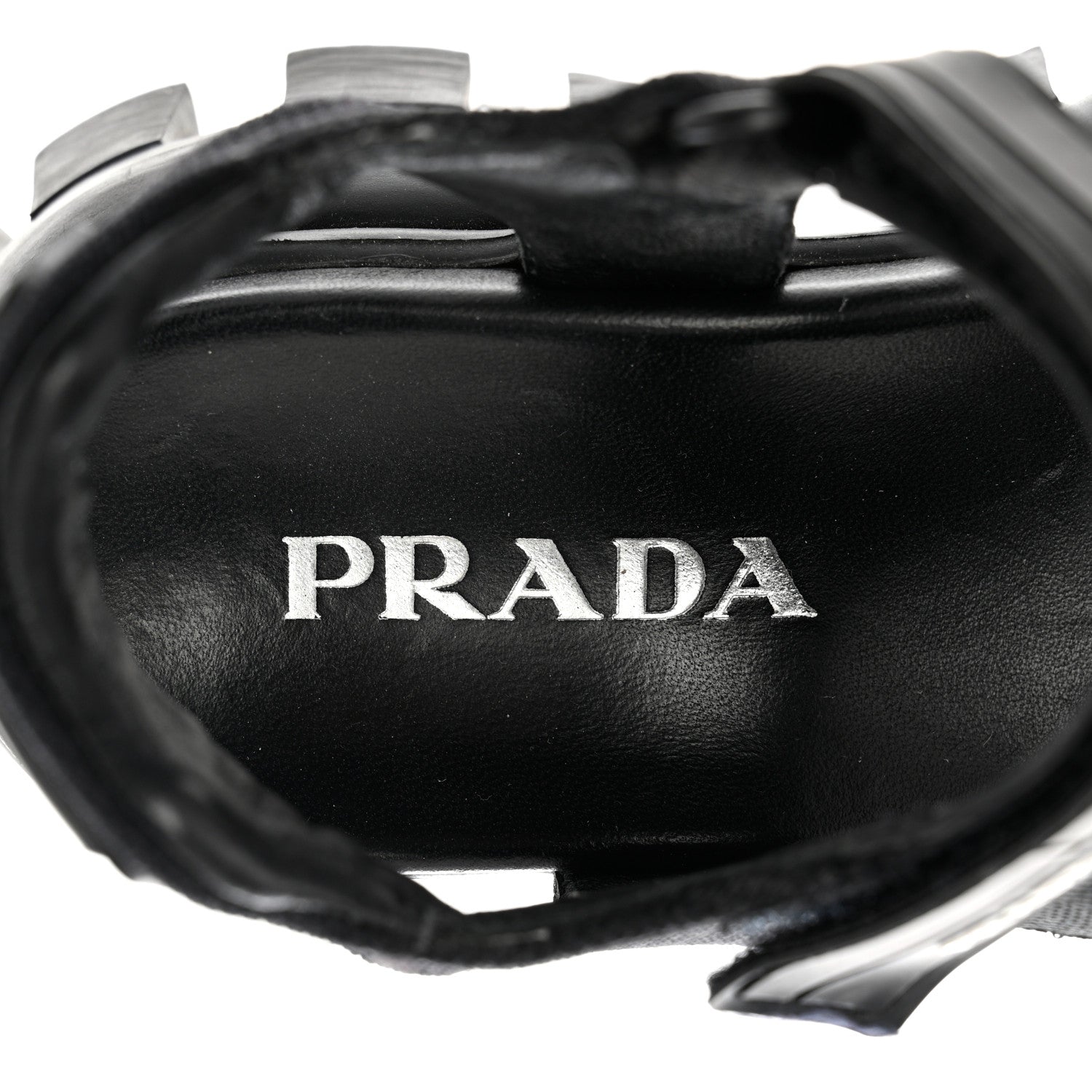 Prada Rubber Nylon Velcro Womens Cloudbust Thunder 50mm Sandals 37 Black 7 of 8