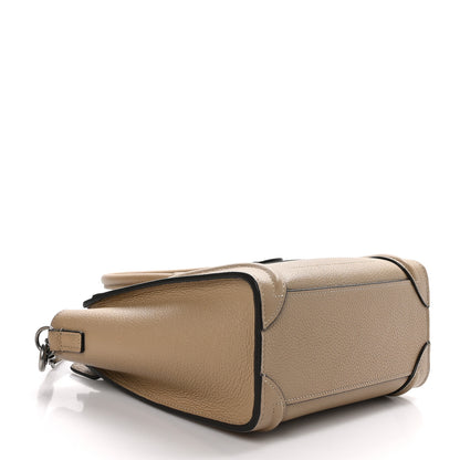 Celine Drummed Calfskin Nano Luggage Dune 4 of 10