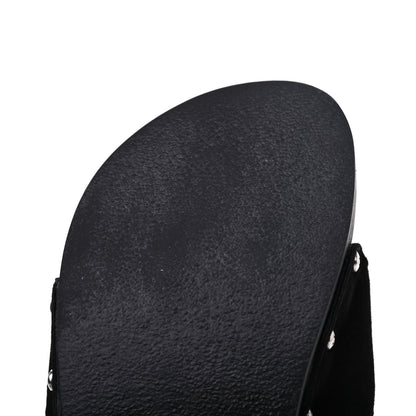 Chanel Suede CC Buckle Clogs 38 Black 12 of 16