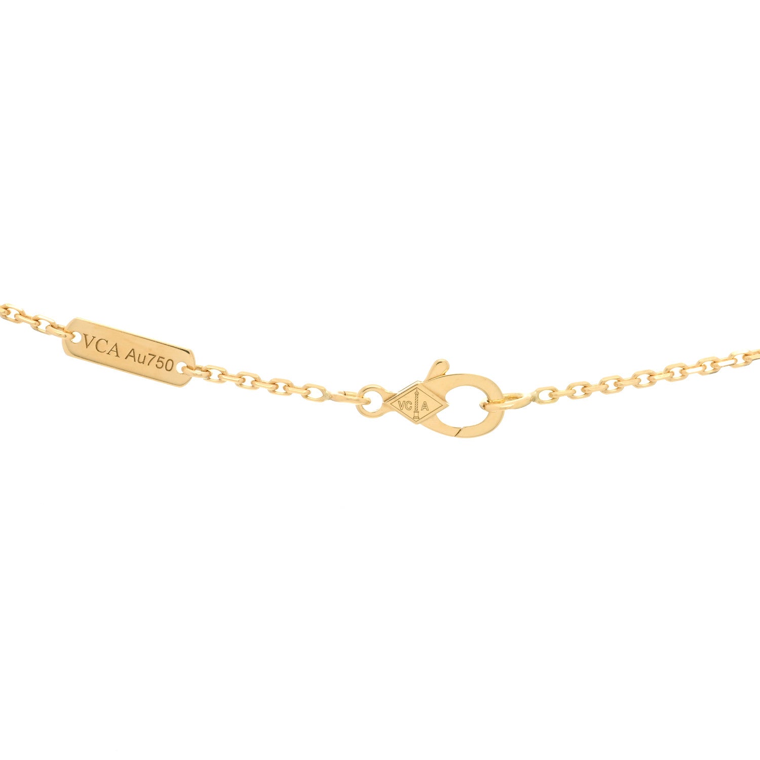 Van Cleef & Arpels 18K Yellow Gold Black Onyx Vintage Alhambra Pendant Necklace 3 of 3