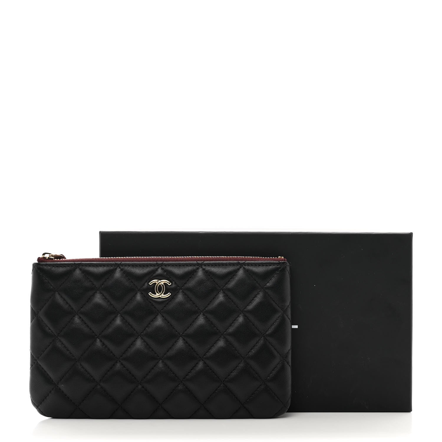 Chanel Lambskin Quilted Cosmetic Case Black 8 of 10