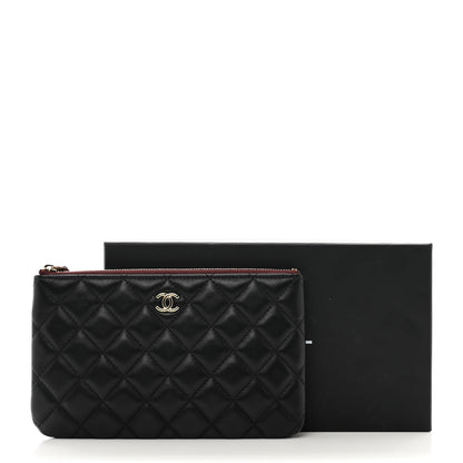 Chanel Lambskin Quilted Cosmetic Case Black 8 of 10