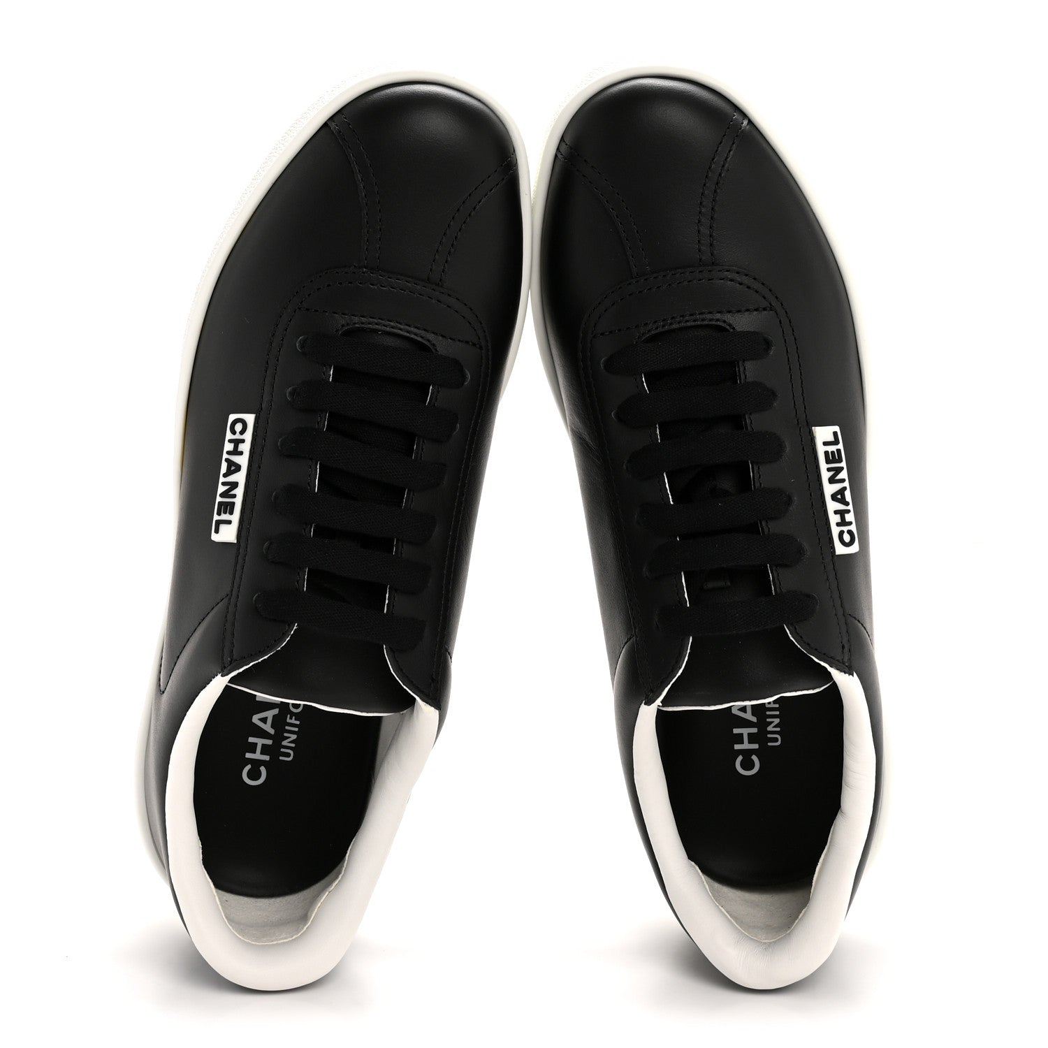 Chanel Calfskin CC Womens Sneakers 36 Black 2 of 9