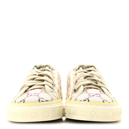 Gucci Canvas Lame Crystal GG Monogram Womens 1977 Tennis Sneakers 36 Gardenia Silver Mystic White 3 of 12