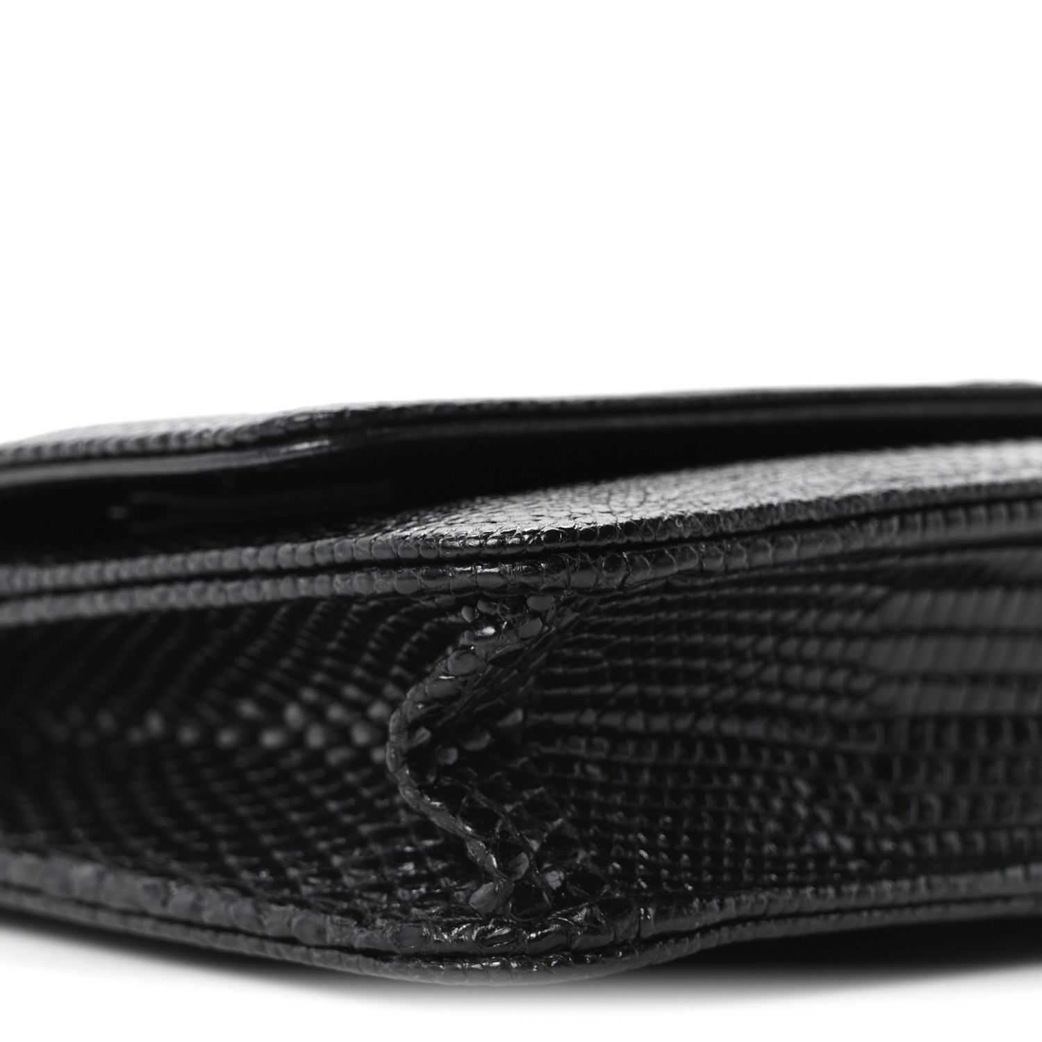 Chanel Lizard Wallet on Chain WOC Black 10 of 11
