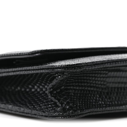 Chanel Lizard Wallet on Chain WOC Black 10 of 11