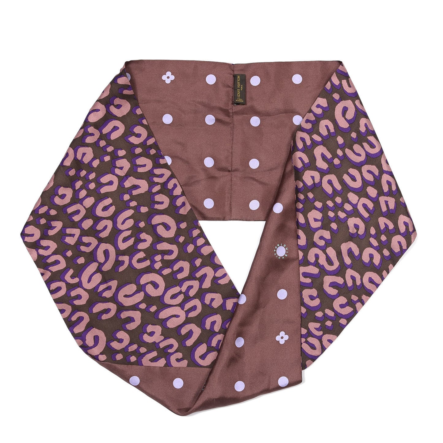 Silk Leopard Snood Scarf Mauve