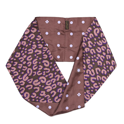 Louis Vuitton Silk Leopard Snood Scarf Mauve 1 of 3