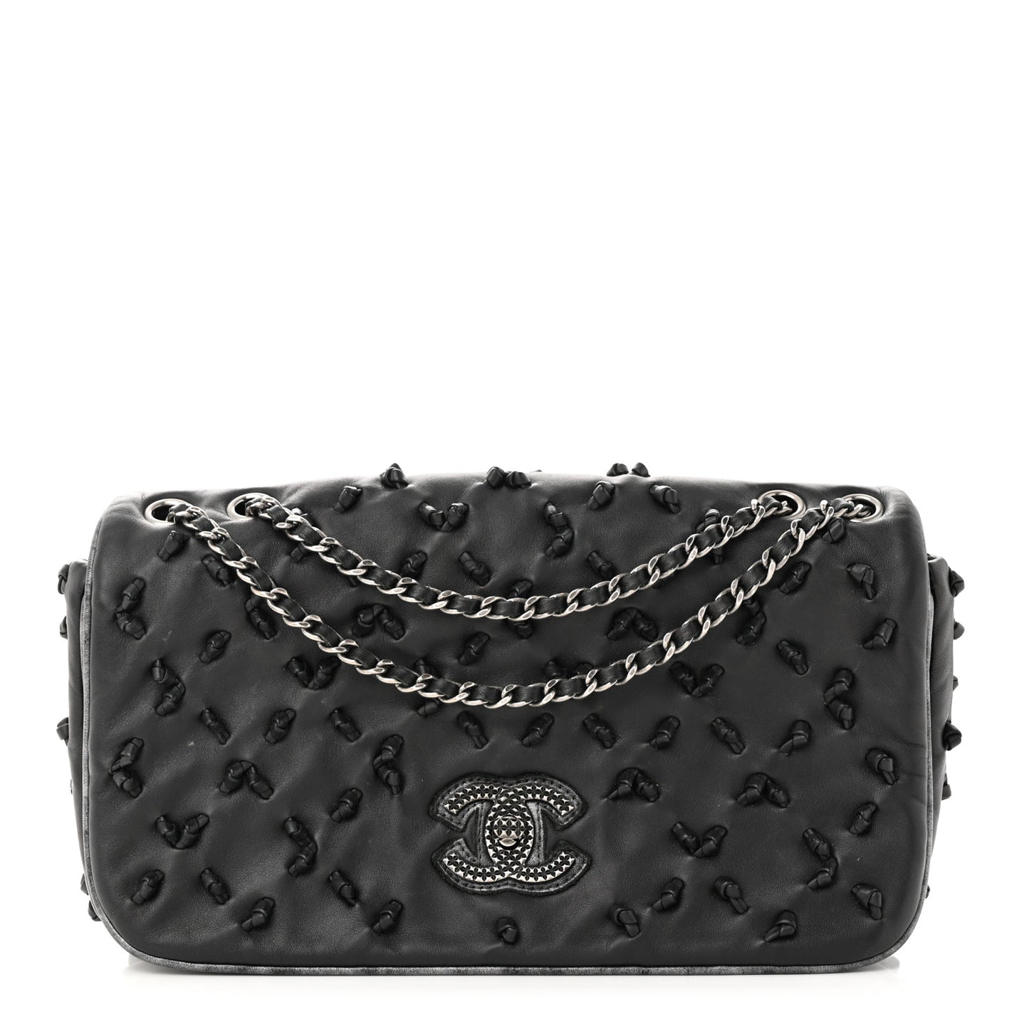 Lambskin Chic Knot Flap Black