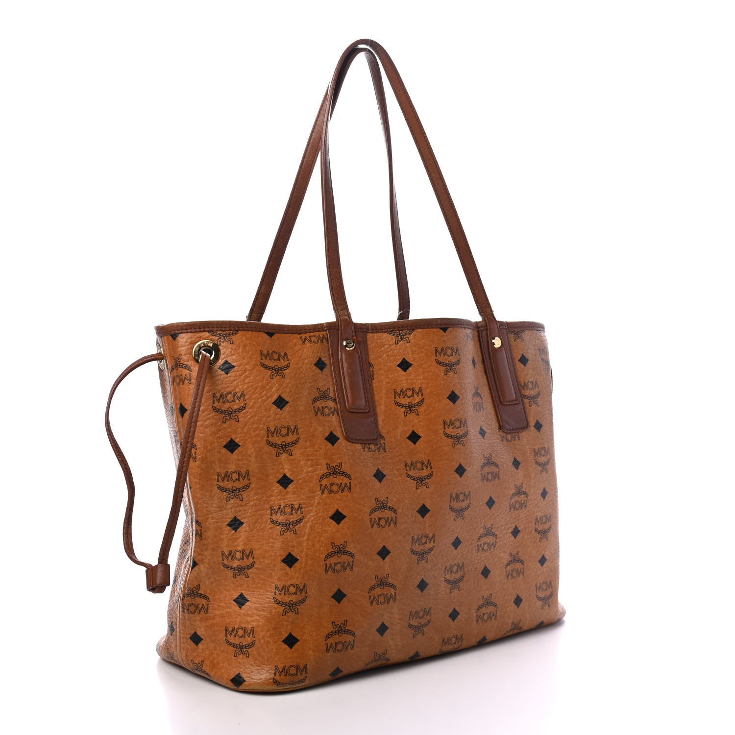 MCM Visetos Medium Reversible Shopping Tote Cognac Brown 2 of 8