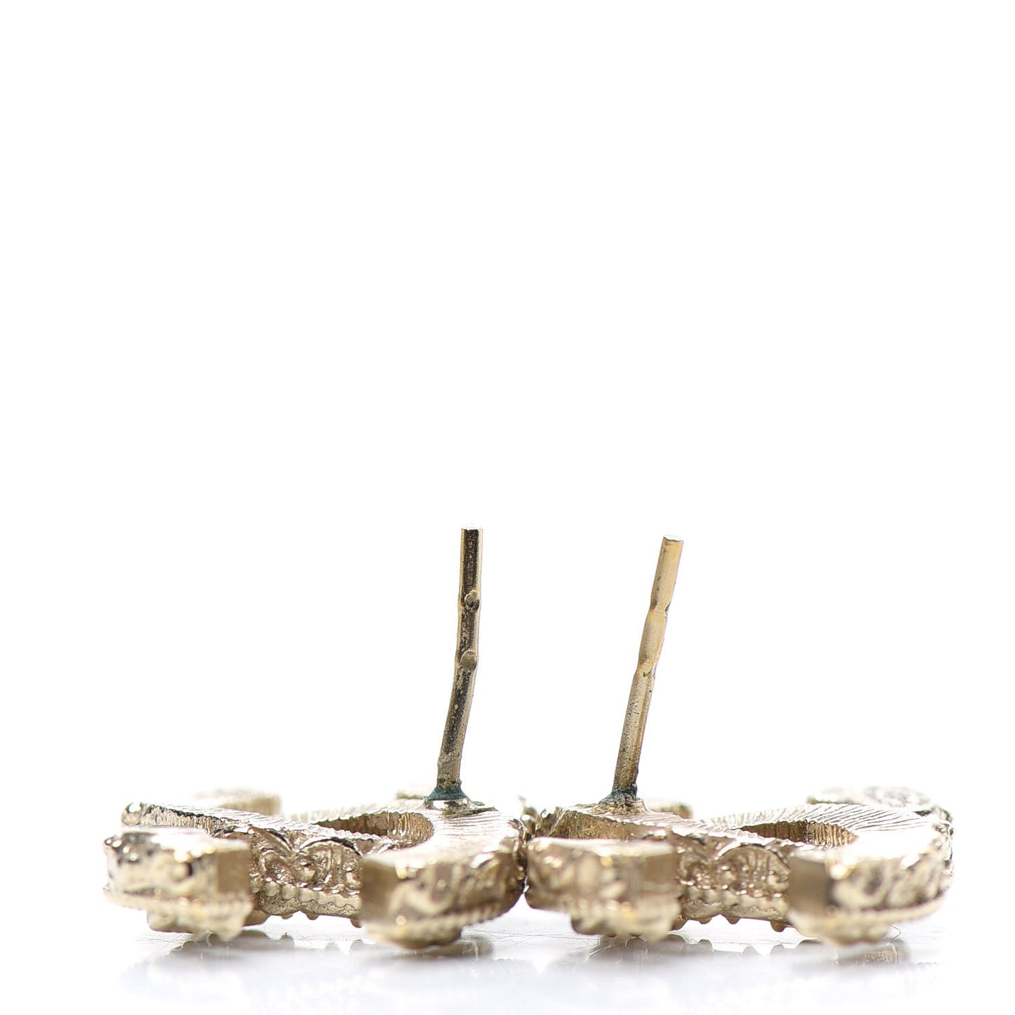 Enamel CC Baroque Earrings Light Gold