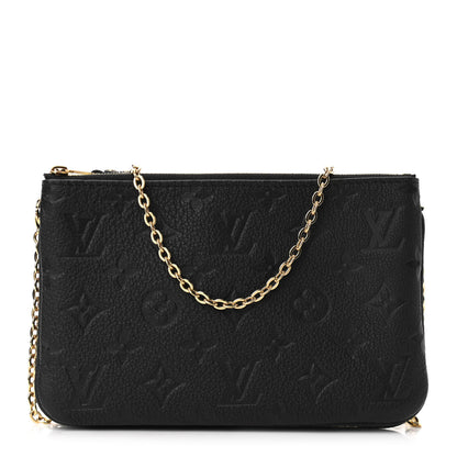 Louis Vuitton Empreinte Double Zip Pochette Black 1 of 11