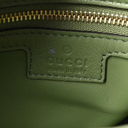 Gucci Roxy Calfskin Web Medium Blondie Top Handle Shoulder Flap Bag Salamander Green 6 of 10