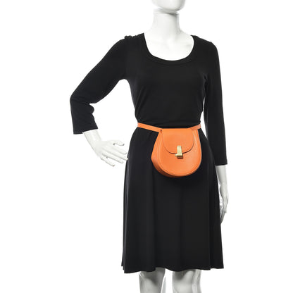 Bottega Veneta Palmellato Calfskin Rounded Belt Bag Light Orange 2 of 9