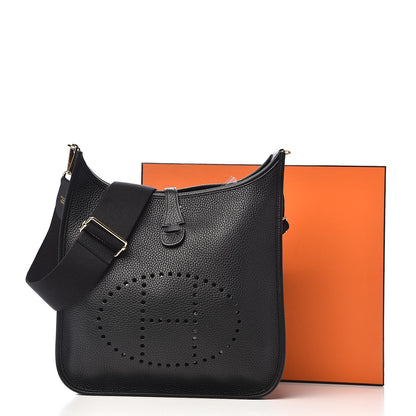 Hermes Taurillon Clemence Evelyne III PM Black 12 of 12