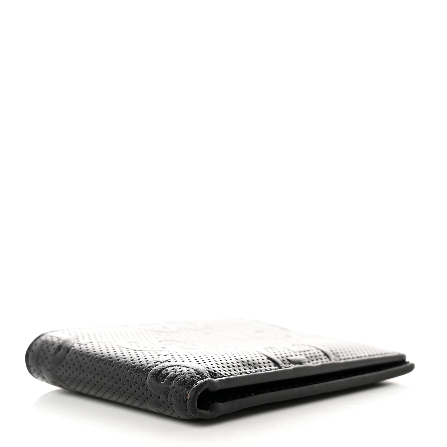 Calfskin GG Tennis Embossed Bi-Fold Wallet Black