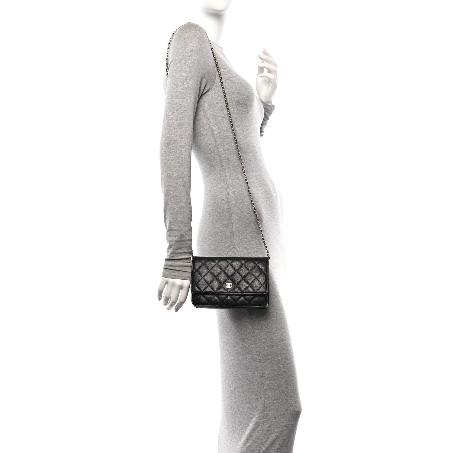 Chanel Caviar Quilted Wallet On Chain WOC Black 2 of 10